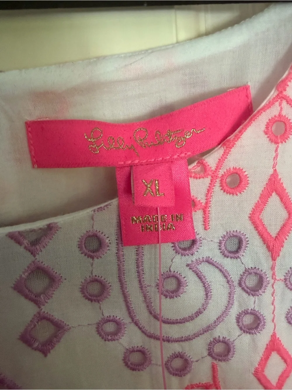 Lilly Pulitzer Pink & Lavender Printed Puff-Sleeve Blouse